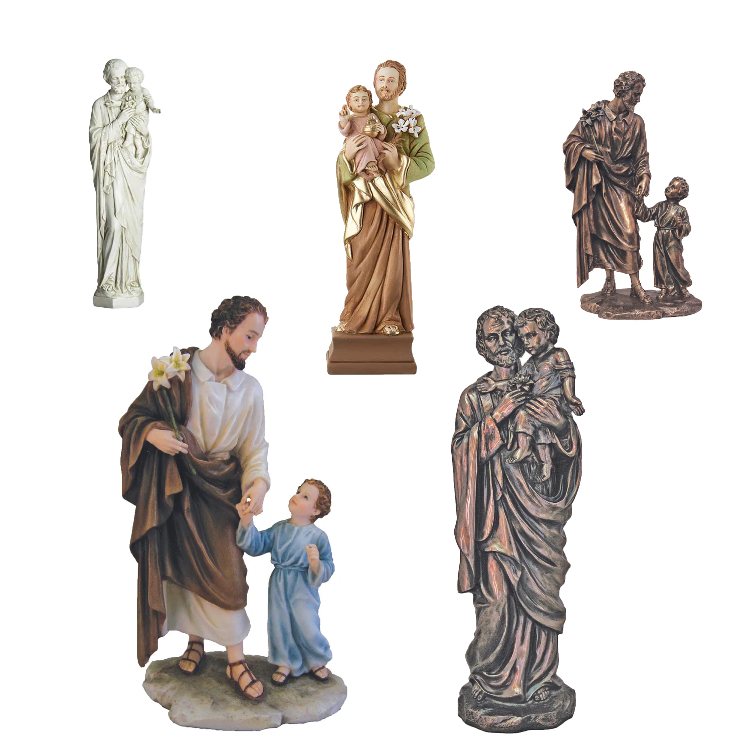 Set Saint Joseph endormi ange résine 15 cm | vente en ligne sur