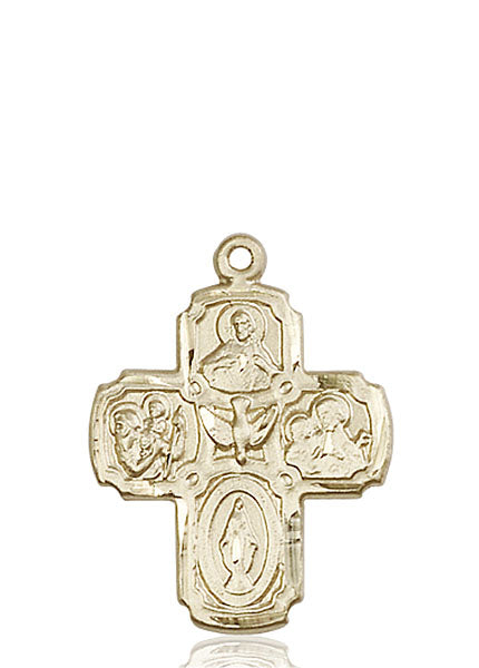 14kt Gold 5-Way Medal Medium Religious Jewelry – CatholicShop.com