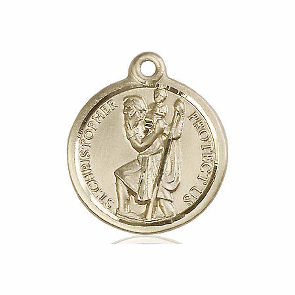 14kt Gold Saint Christopher Medal Medium Religious Jewelry ...