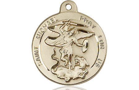14kt Gold Saint Michael the Archangel Medal Medium Religious Jewelry ...