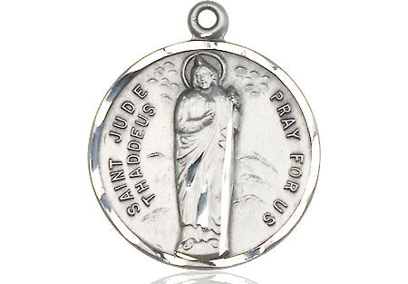 Sterling Silver Saint Jude Medal Large Catholic Jewelry – CatholicShop.com