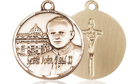 14kt Gold Saint John Paul II Vatican Medal Medium Religious Jewelry ...