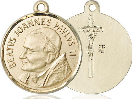 14kt Gold Saint John Paul II Medal Large Catholic Jewelry ...