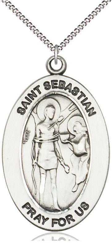 Sterling Silver Saint Sebastian Medal & Necklace – CatholicShop.com