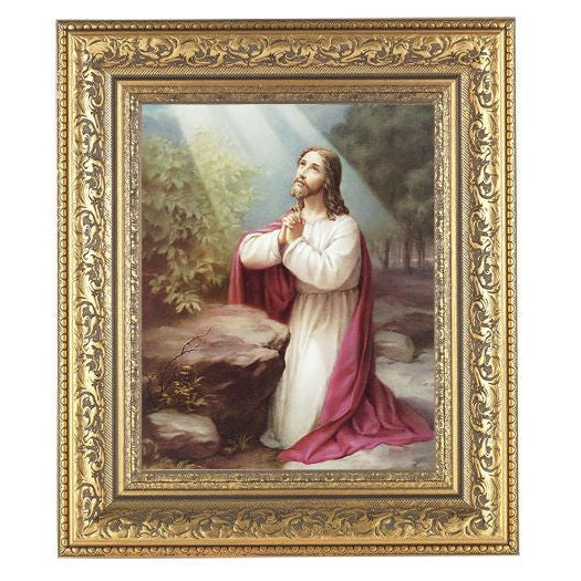 Christ On Mt.Olive In Antique Gold Frame 10.25X12.25" 8X10 Print ...