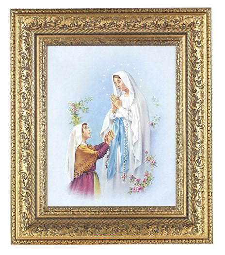 Our Lady Lourdes In Antique Gold Frame 10.25X12.25" 8X10 Print ...