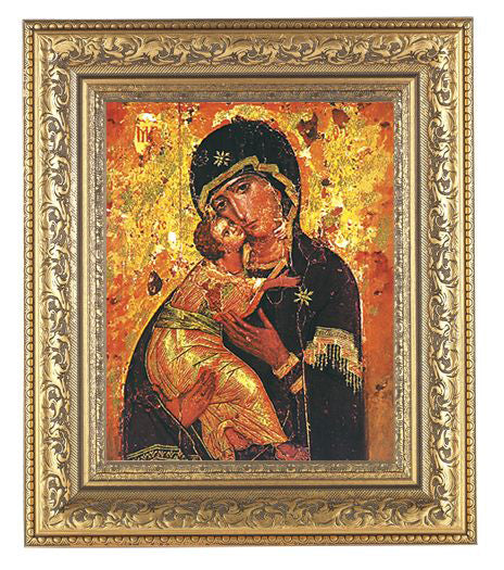 Our Lady Of Vladimir In Antique Gold Frame 10.25X12.25" 8X10 Print ...