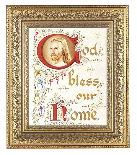 House Blessing-Christ Antique Gold Frame 8X10 Print – CatholicShop.com