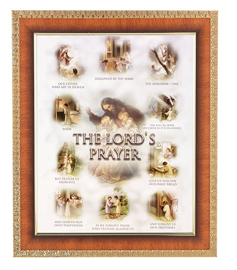 Lords Prayer In Cherry Frame 10.25X12.25" 8X10 Print – CatholicShop.com