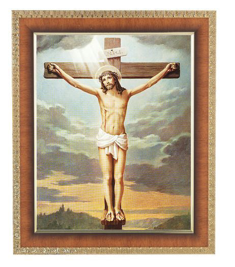Crucifixion In Cherry Frame 10.25X12.25" 8X10 Print – CatholicShop.com
