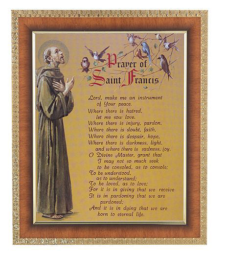 Prayer Of Saint Francis In Cherry Frame 10.25X12.25" 8X10 Print ...