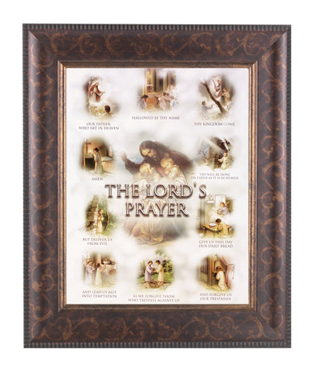 Lords Prayer In Art Deco Frame 10.25X12.25" 8X10 Print – CatholicShop.com