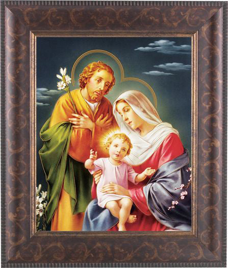 Holy Family In Art Deco Frame 10.25X12.25" 8X10 Print – CatholicShop.com