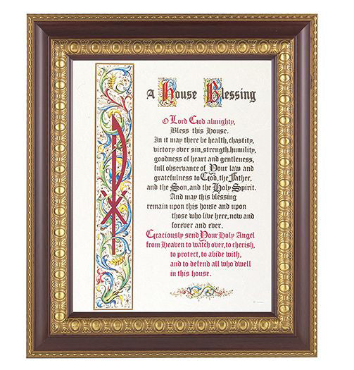 House Blessing In Cherry Frame 10.25X12.25" 8X10 Print – CatholicShop.com