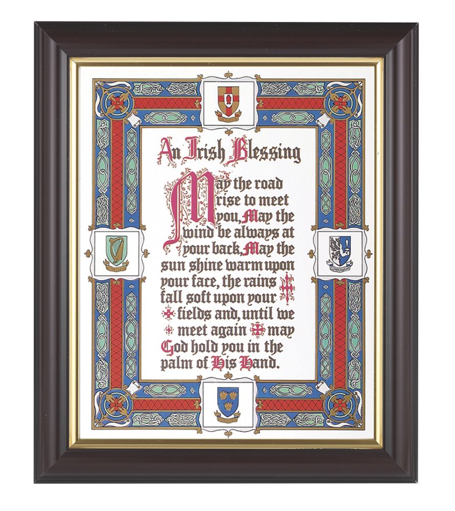 Irish Blessing In Walnut Frame 10.25X12.25" 8X10 Print – CatholicShop.com