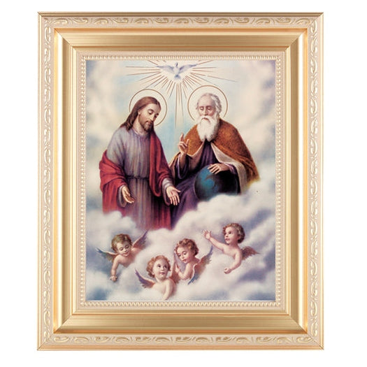 The Trinity In Satin Gold Frame 10.25X12.25" 8X10 Print – CatholicShop.com