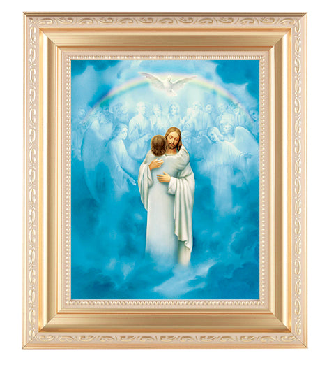 Christ Welcoming Home Satin Gold Frame 10.25X12.25" 8X10 Print ...