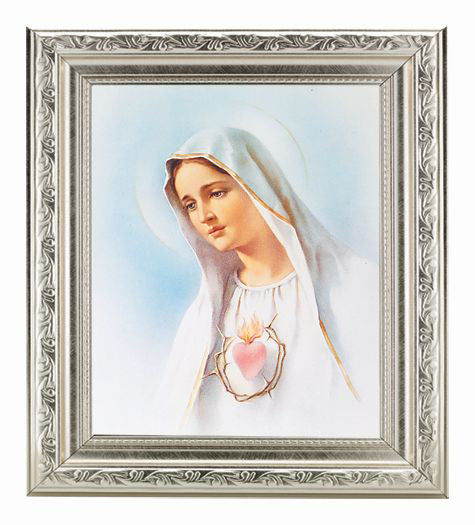 Immaculate Heart In Ornate Silver Frame 10X12" 8X10 Print ...