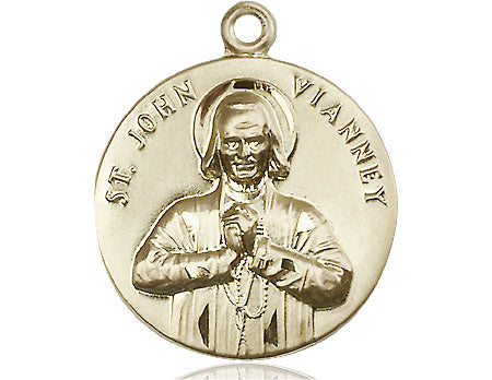 14kt Gold Filled Saint John Vianney Medal Large Catholic Jewelry ...