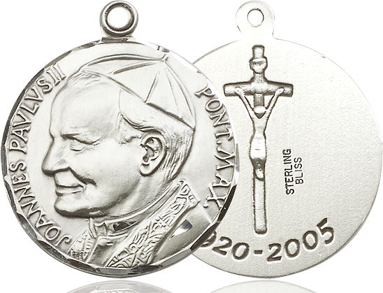Sterling Silver Saint John Paul II Medal Large Catholic Jewelry ...