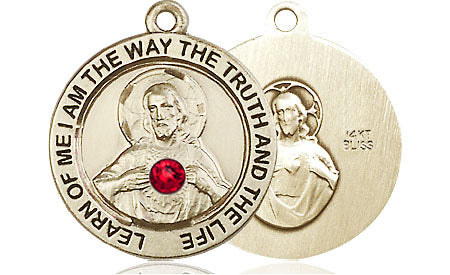 14kt Gold Scapular with Ruby Stone Medal – CatholicShop.com