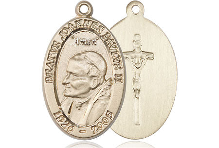 14kt Gold Saint John Paul II Medal Large Catholic Jewelry ...