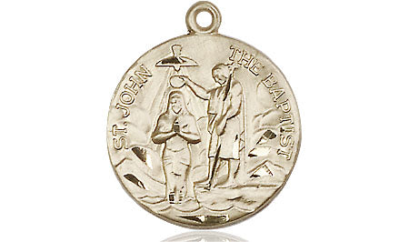 14kt Gold Saint John the Baptist Medal Medium Religious Jewelry ...