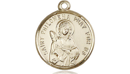 14kt Gold Saint Philomena Medal Medium Religious Jewelry – CatholicShop.com