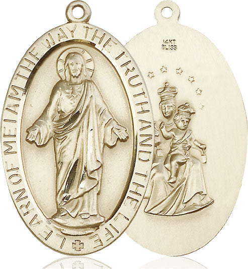 14kt Gold Scapular Medal Large Catholic Jewelry – CatholicShop.com