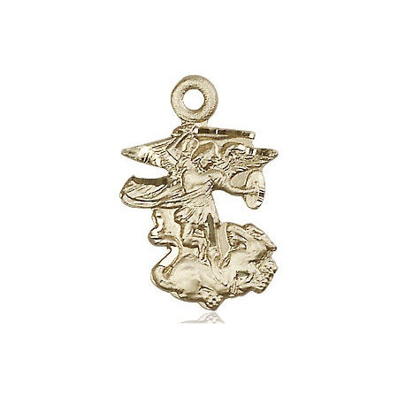 14kt Gold Saint Michael the Archangel Medal Medium Religious Jewelry ...