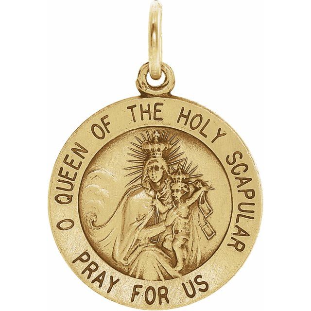 14K Yellow Gold Scapular Medal at Catholic Shop – CatholicShop.com