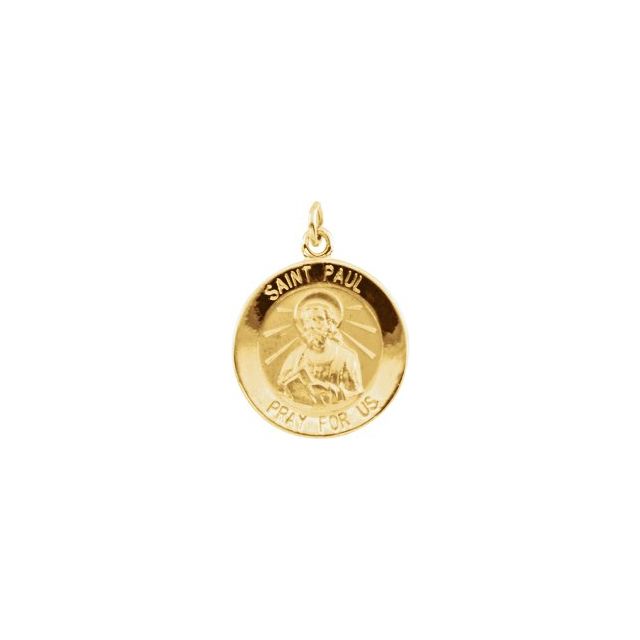 14K Yellow Gold Saint Paul The Apostle Medal at Catholic Shop ...