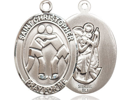 Saint Christopher Wrestling Medal - Large Sterling Silver ...