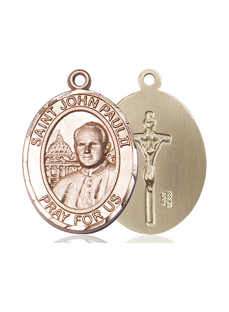 14kt Gold Saint John Paul II Medal Large Catholic Jewelry ...