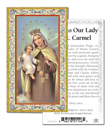 100-Pack - Our Lady Of Mt Carmel Holy Card – CatholicShop.com