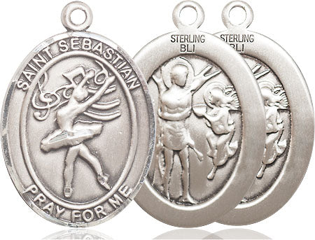 Sterling Silver Saint Sebastian Dance Medal Large Catholic Jewelry ...