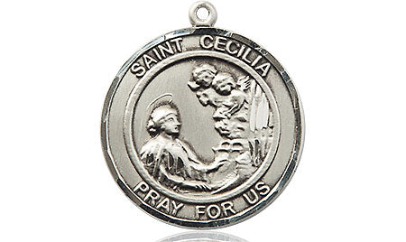 Sterling Silver Saint Cecilia Medal | Medium – CatholicShop.com