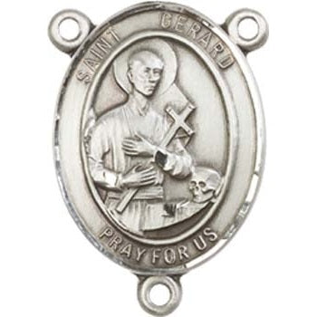Sterling Silver Saint Gerard Majella Rosary Center Rosary Center ...