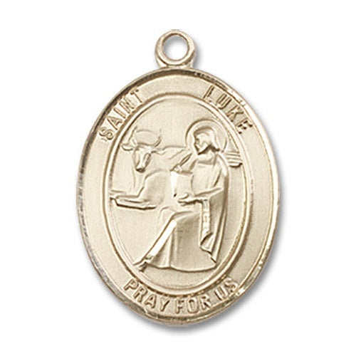 14kt Gold Filled Saint Luke the Apostle Medal Medium Religious Jewelry ...