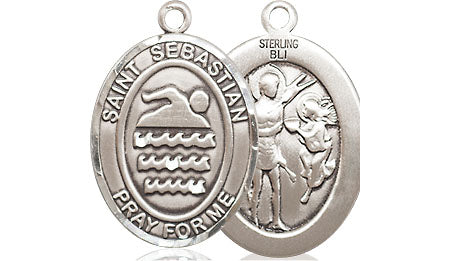 Saint Sebastian Swimming Medal | Sterling Silver – CatholicShop.com