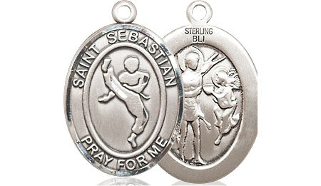 Saint Sebastian Martial Arts Medal - Sterling Silver – CatholicShop.com