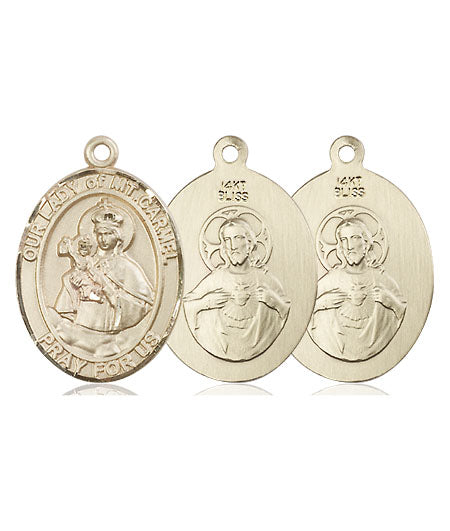 14kt Gold Our Lady of Mount Carmel Medal Medium Religious Jewelry ...