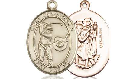 14kt Gold Filled Saint Christopher Golf Medal Medium Religious Jewelry ...