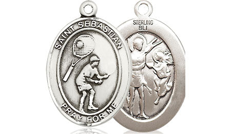 Sterling Silver Saint Sebastian Tennis Medal Medium Religious Jewelry ...