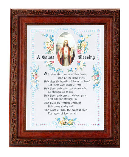 A House Blessing Print In A 8.25X10.25" Ornate Wd Frame – CatholicShop.com