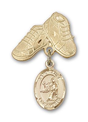 14kt Gold Filled Baby Boots St. Luke the Apostle Baby Badge ...