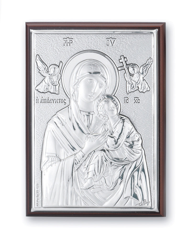 4 1/2 x 3 Sterling Silver Our Lady of Perpetual Help Plaque ...