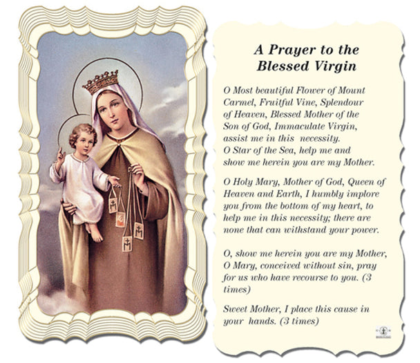 50-Pack - Prayer Of Our Lady Of Mt Carmel Holy Card – CatholicShop.com