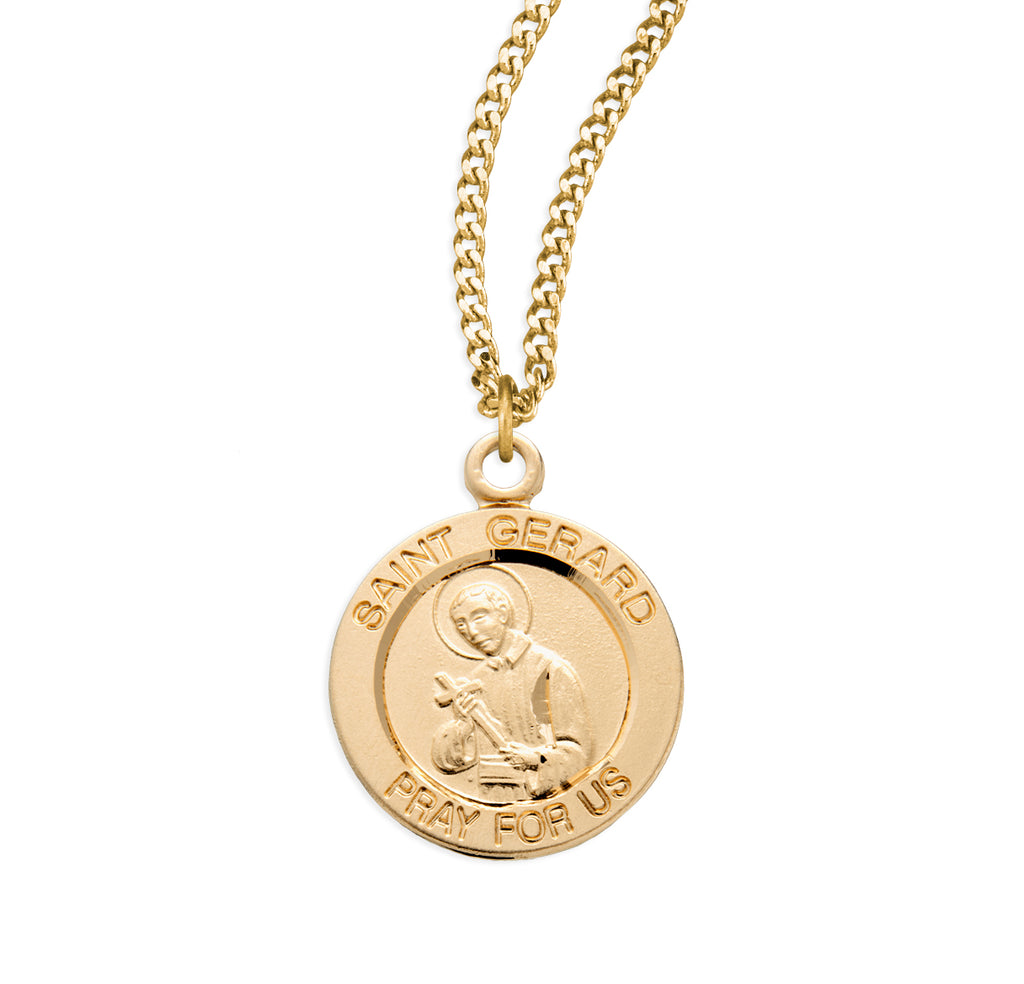 Patron Saint Gerard Round Gold Over Sterling Silver Medal ...