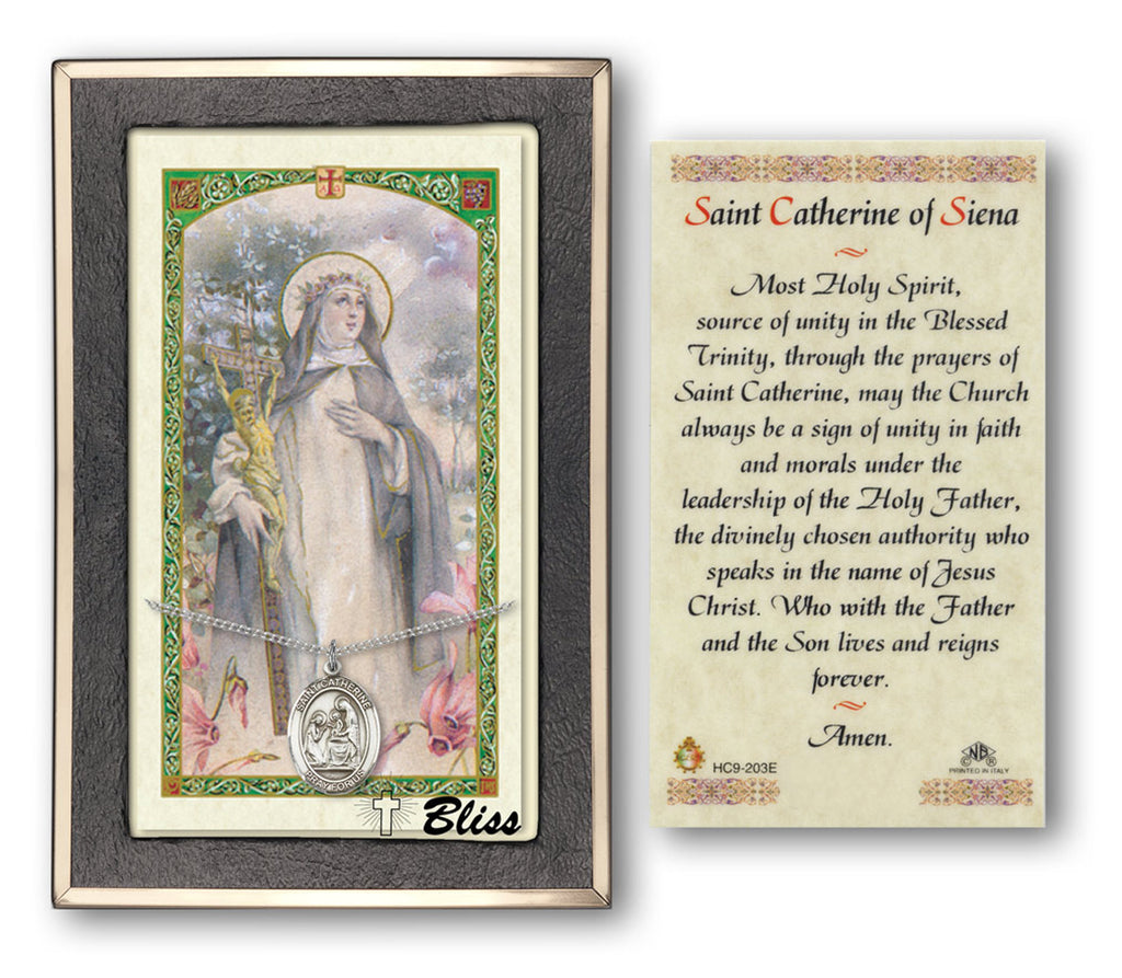 Sterling Silver Saint Catherine of Siena Medal with 18 inch